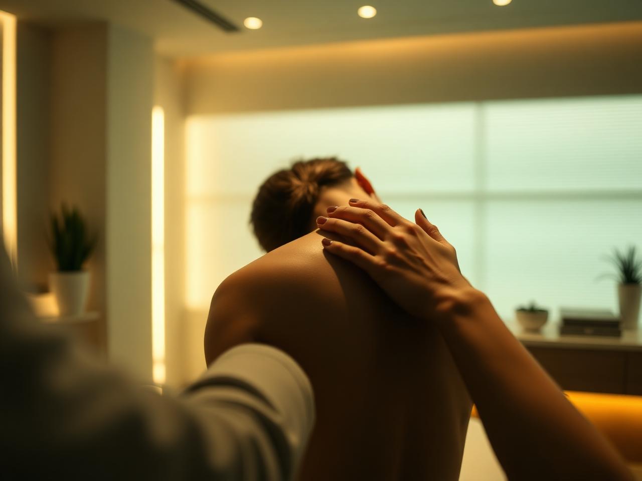 Soft tissue therapy treatment for shoulder tension